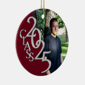 Classic Bourgondië 2025 Afstuderen Foto Keramisch Ornament (Rechts)