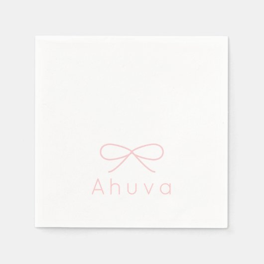 Classic Bow Cocktail servet in Baby Roze (Voorkant)