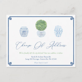 Classic Boxwood Ginger Jar Verander van adres Aankondigingskaart