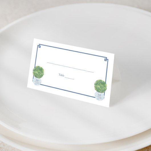 Classic Boxwood Topiary Blauw Grieks Key Mixed Eve Plaatskaartje