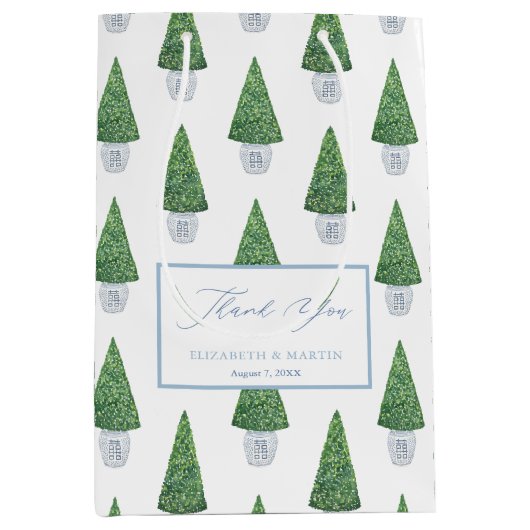 Classic Boxwood Topiary Chinese Planter Dank u Medium Cadeauzakje (Voorkant)