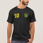 Classic Brasil Soccer No 10 Brazil World Jersey Cu T-shirt (Voorkant)