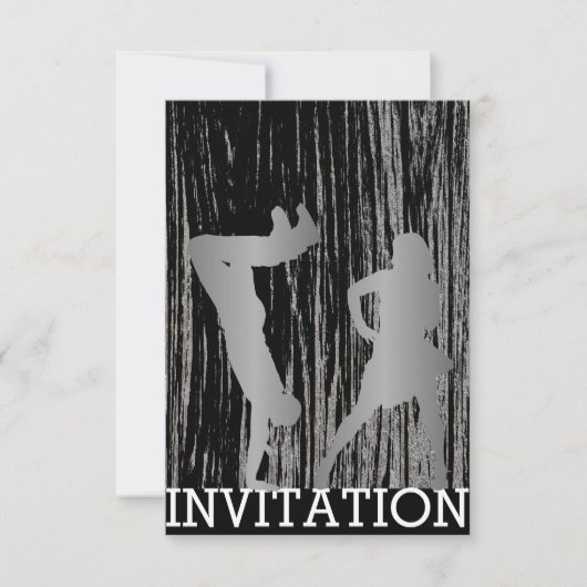 Classic Break Dance Dico Hip Hop Zilver Grijs Hout Kaart (Voorkant)