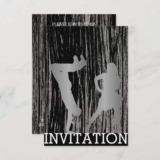 Classic Break Dance Dico Hip Hop Zilver Grijs Hout Kaart (Voorkant / Achterkant)