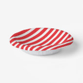 Classic Bright Red and White Striped 7" Papieren Kommen (Gebogen)