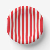 Classic Bright Red and White Striped 7" Papieren Kommen (Voorkant)
