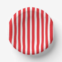 Classic Bright Red and White Striped 7" Papieren Kommen