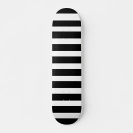 Classic Bright White and Black Striped Persoonlijk Skateboard