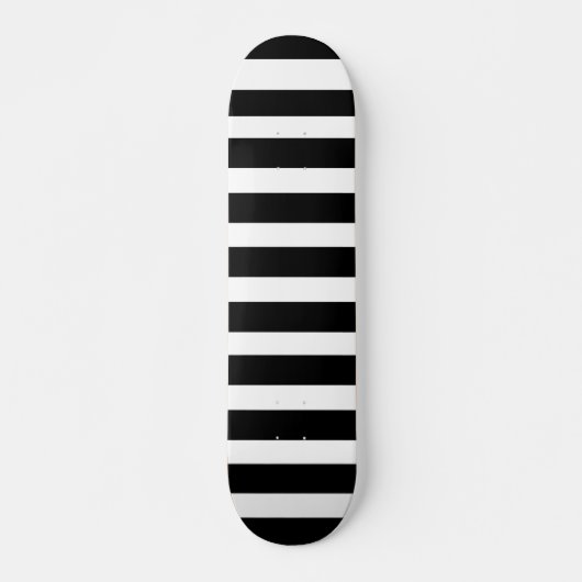 Classic Bright White and Black Striped Persoonlijk Skateboard (Voorkant)
