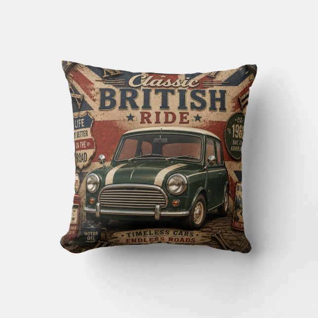 Classic British Car Kussen (Voorkant)