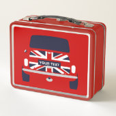 CLASSIC BRITISH MINI CAR & UNION JACK personaliser (Achterkant)
