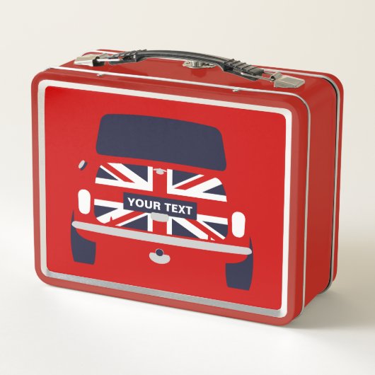 CLASSIC BRITISH MINI CAR & UNION JACK personaliser (Achterkant)