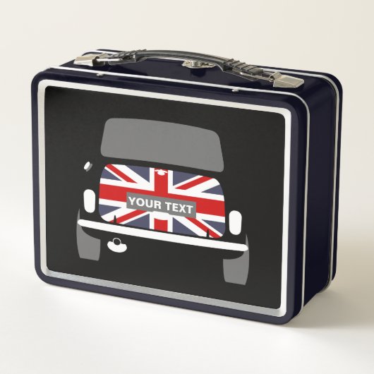 CLASSIC BRITISH MINI CAR & UNION JACK personaliser (Achterkant)