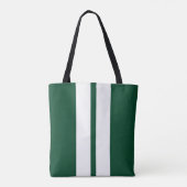 Classic British Racing Green 🏁 Racing Stripes Tote Bag (Achterkant)