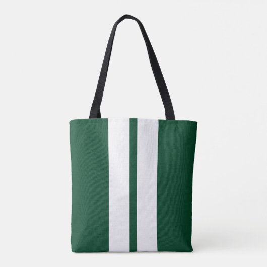 Classic British Racing Green 🏁 Racing Stripes Tote Bag (Achterkant)