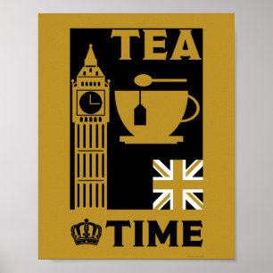 Classic British Tea Drinkers Latte Mok Poster