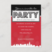 CLASSIC BROADWAY Bar Bat Mitzvah Reception Card Informatiekaartje (Voorkant)
