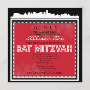 CLASSIC BROADWAY Bar Bat Mitzvah Uitnodiging