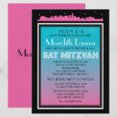 CLASSIC BROADWAY Bat Mitzvah Invitation-6 x 8 Kaart (Voorkant / Achterkant)