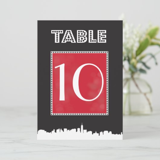 CLASSIC BROADWAY Bat Mitzvah Table Number Seat Kaart (Staand voorkant)