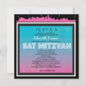 CLASSIC BROADWAY Bat Mitzvah Uitnodiging-regenboog Kaart (Voorkant)