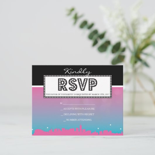 CLASSIC BROADWAY Reply-roze Kaart (Staand voorkant)