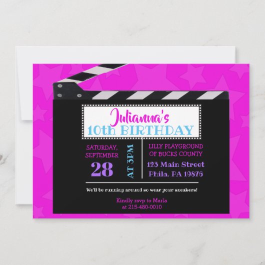 CLASSIC BROADWAY verjaardagsfeestje uitnodiging (Voorkant)