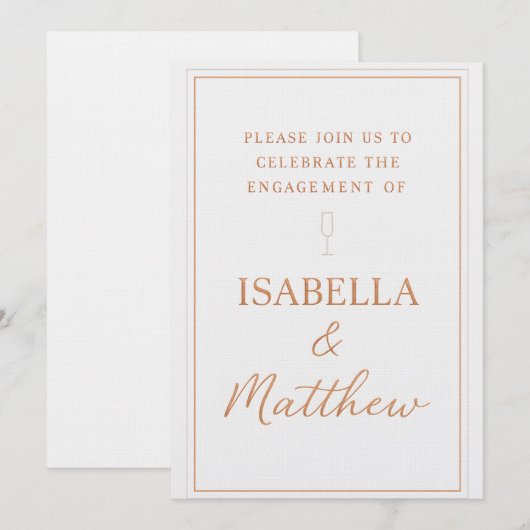 Classic Bronze Accents Couple Party Invite Kaart (Voorkant / Achterkant)