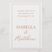Classic Bronze Accents Couple Party Invite Kaart (Voorkant)