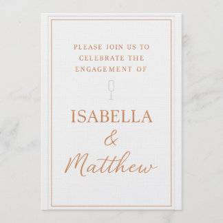 Classic Bronze Accents Couple Party Invite Kaart