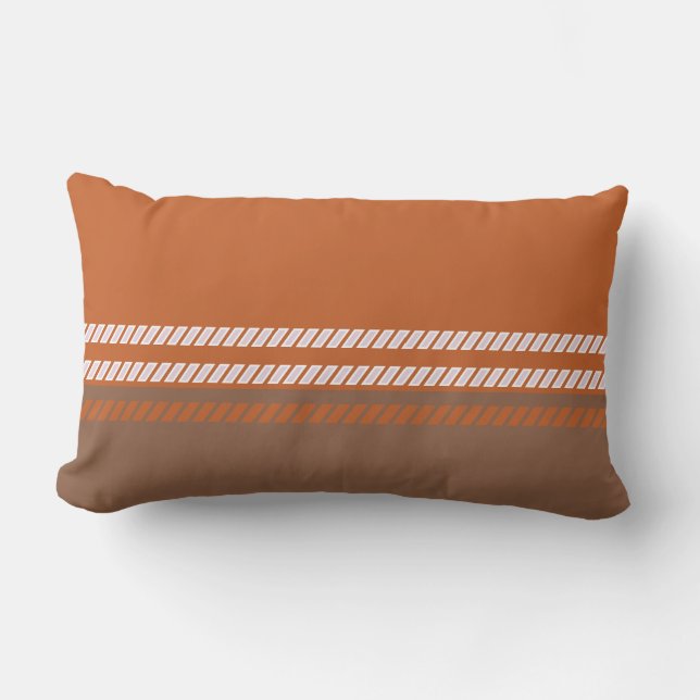Classic Brown and Orange with Stripes Throw Pillow Kussen (Voorkant)