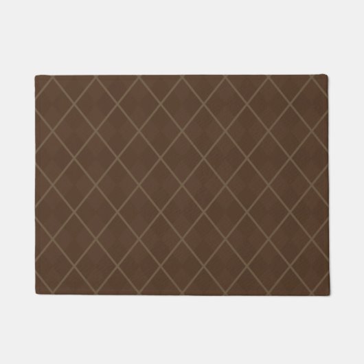 Classic Brown Argyle Welcome Mat Doormat Rug (Voorkant)