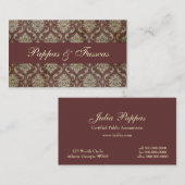 Classic Brown Damask Visitekaartje (Voorkant / Achterkant)