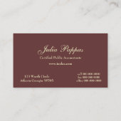 Classic Brown Damask Visitekaartje (Achterkant)