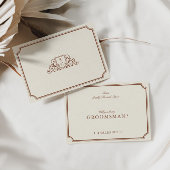 Classic Brown & Ecru Groomsman voorstel Kaart