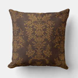 Classic Brown Gold Ornament, Vintage Kussen