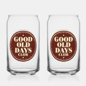 Classic Brown Good Old Days Club Emblem Blikvorm Glas (Voorkant)
