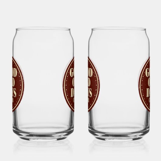 Classic Brown Good Old Days Club Emblem Blikvorm Glas (Rechts)