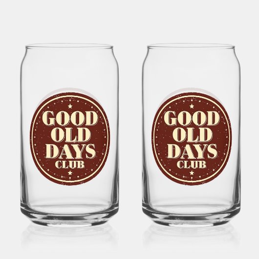 Classic Brown Good Old Days Club Emblem Blikvorm Glas (Achterkant)