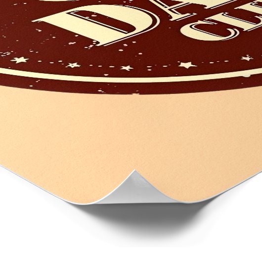 Classic Brown Good Old Days Club Emblem Poster (Hoek)