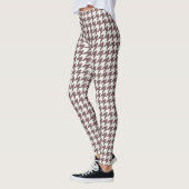 Classic Brown Houndstooth Patroon Leggings (Links)