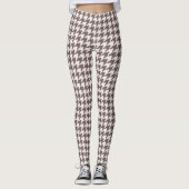 Classic Brown Houndstooth Patroon Leggings (Voorkant)