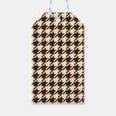 Classic Brown Ivory Pepita Houndstooth Patroon Cadeaulabel (Voorkant)