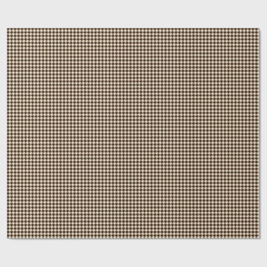 Classic Brown Ivory Pepita Houndstooth Patroon Cadeaupapier (Vlak)