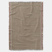 Classic Brown Ivory Pepita Houndstooth Patroon Deken (Voorkant Verticaal)