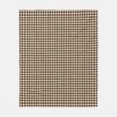 Classic Brown Ivory Pepita Houndstooth Patroon Fleece Deken (Voorkant)