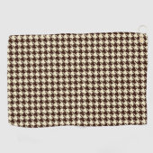 Classic Brown Ivory Pepita Houndstooth Patroon Golfhanddoek (Horizontaal)