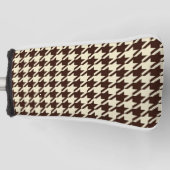 Classic Brown Ivory Pepita Houndstooth Patroon Golfheadcover (Voorkant)