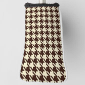 Classic Brown Ivory Pepita Houndstooth Patroon Golfheadcover (Draai 90)