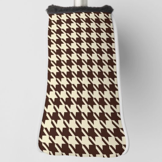 Classic Brown Ivory Pepita Houndstooth Patroon Golfheadcover (Draai 90)